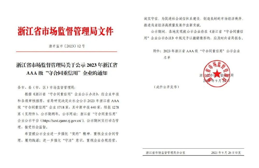 必一网页版登录入口喜获AAA级“守合同重信用”企业荣誉称号